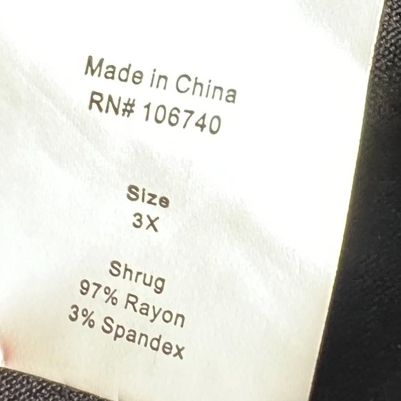 📌The Pyramid Collection Black  Open Front Plus Size Rayon Cardigan - Picture 12 of 14